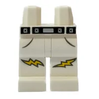 Hips and White Legs with Black Belt, Lightning Bolts print