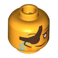 Minifig Head The Sandman, White Eye, Medium Azure Markings, Dark Red Eyepatch / No Eyepatch Print