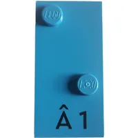 Braille Brick 2 x 4 with 2 Studs ⠡ and 'Â 1' print