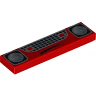 Tile 1 x 4 with Mouth, Grill and Headlights Print