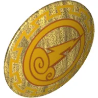 Shield Round Bowed with Stormcloud and Lightning Print