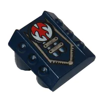 Slope 2 x 2 No Studs, with 3 Side Pistons Raised Edges and Rip Print