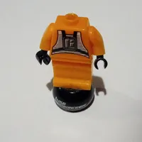Pen Bead, Minifigure Body with Round Orb Bead with 'Luke Skywalker', X-wing Pilot Suit with Orange Hips Print