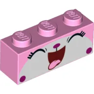 Brick 1 x 3 with Unikitty, Laughing, Close Eyes, Tongue print