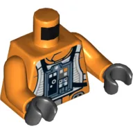 Torso Rebel Pilot with White Flight Suit Print, Orange Arms, Black Hands