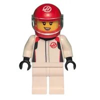 F1 Driver, Haas, White Suit, Red Helmet
