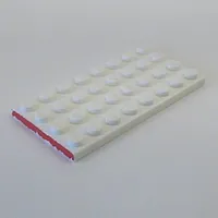 Plate 4 x 8 with Waffle Bottom with Red Line on 1 Short Edge Print