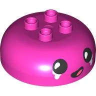 Duplo Brick Round 4 x 4 Dome Top with 2 x 2 Studs with Black Face, Crying print