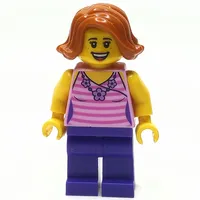 Bright Pink Torso, Dark Purple Legs, Dark Orange Hair