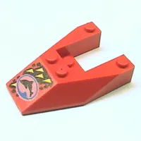 Wedge Sloped 6 x 4 Cutout, No Stud Notches with Divers Blue Team Logo Print