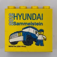 Brick 2 x 4 x 3 with 'HYUNDAI Sammelstein 2012' Print