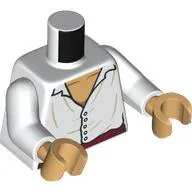Torso, White Shirt, Tan Creases, Dark Red Belt, Warm Tan Chest print, White Arms, Warm Tan Hands