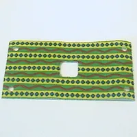 Animal / Creature Accessory, Elephant Saddle, 6 x 12 with 2 x 2 Opening, Corner Holes, Green / Yellow / Red Print