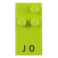 Braille Brick 2 x 4 with 3 Studs ⠚ and 'J 0' Print