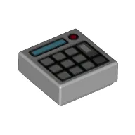 Tile 1 x 1 with Keypad, Blue Slit, Red Button print