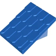Duplo Roofpie﻿ce Slope 30 4 x 4 Shingle﻿d with a Medium Blue Base﻿﻿