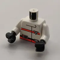 Torso Jacket, Res-Q Logo, Orange Stripes, 15 on Belt and Back Logo Print, White Arms, Black Hands