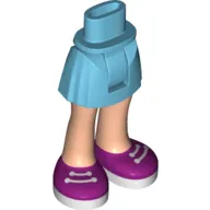 Minidoll Hips and Short Skirt with Light Nougat Legs and Magenta Shoes with Laces Print [Thick Hinge]