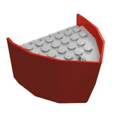 Boat Hull Section, Bow 6 x 8 x 3 1/3 with Light Gray Deck