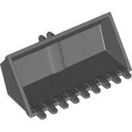 Construction Vehicle Bucket 4 x 8 with Locking 2 Finger Hinge with 7 Teeth