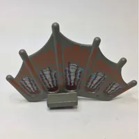 Animal Body Part, Dinosaur, Sail Fin with Orange, Maroon, Light Blue, and White Scale Print