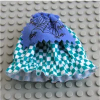 Belville, Skirt, Long with Check Print & Apron with Spider Print