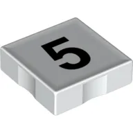 Duplo Tile 2 x 2 with Number '5' Print