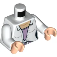 Torso Shirt, Tied with Lavender Undershirt Print, White Arms, Light Nougat Hands