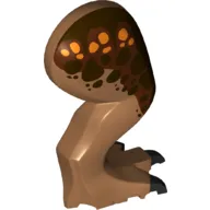 Animal Body Part, Dinosaur, Carnotaurus Leg, Right, with Pin, Black Claws and Dark Brown and Orange Spots over Reddish Brown Print