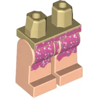 Hips and Light Nougat Legs with Dark Pink Skirt with Silver Flecks Print