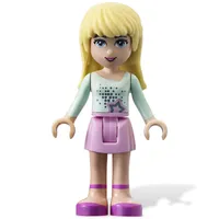 Stephanie - Light Aqua Top, Bright Pink Skirt