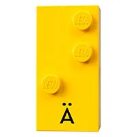 Braille Brick 2 x 4 with 3 Studs ⠜ and 'Ä' print