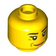 Minifig Head, Dark Orange Wrinkles, Pink Lips print
