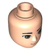 Minidoll Head Male with Brown Eyes, Smile Print