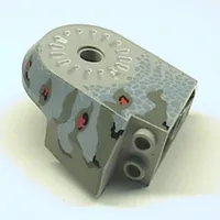 Animal Body Part, Dinosaur Body Quarter with Pin Holes, Dark Gray Streaked/Sand Blue/Black Streaked/Red Spotted Print