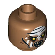 Minifig Head Orc, White Painted Forehead Print [Hollow Stud]