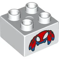 Duplo Brick 2 x 2 with Robot Spider print