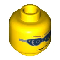 Minifig Head Trey Swift, Glasses Digital with Light Brown Eyebrows and Chin Dimple Print [Hollow Stud]