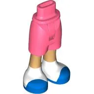 Minidoll Hips and Mid-Length Shorts with Warm Tan Legs, White/Blue Shoes print