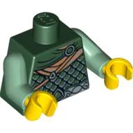 Torso Armor, Silver Scale Mail, Light Brown Straps and Cape Print, Sand Green Arms, Yellow Hands