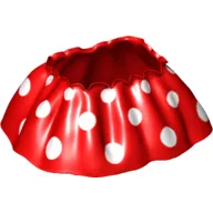 Duplo Skirt Satin with White Large Polka Dots Print