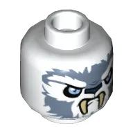 Minifig Head Sirox, Tiger with Tan Fangs, Sand Blue Face Fur and Light Blue Eyes Print [Hollow Stud]