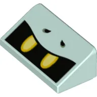 Slope 30° 1 x 2 x 2/3 with Open Black Mouth, Yellow Teeth print