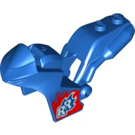 Fairing, Motorcycle, Racing (Sport) Bike with 1 x 2 Studs and Red Flames with 'RR' Print