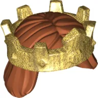 Hair and Crown, Mid-Length Straight with Gold Crown Print