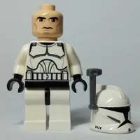 Clone Trooper, Phase I Armor, Brown Eyes, Dark Bluish Gray Rangefinder