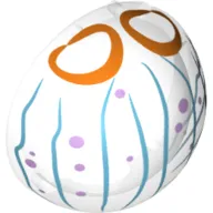 Dome Hemisphere 2 x 2 with Cutout with Blue Lines, Purple Dots and Orange Circles Print