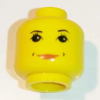 Minifig Head Hermione Granger, Eyelashes, Peach Lips, Smile Print [Blocked Open Stud]