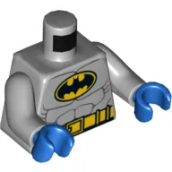 Torso Muscles, Batman Logo and Utility Belt Print, Light Bluish Gray Arms, Blue Hands