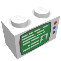 Brick 1 x 2 with TV Screen and 3 Buttons Print